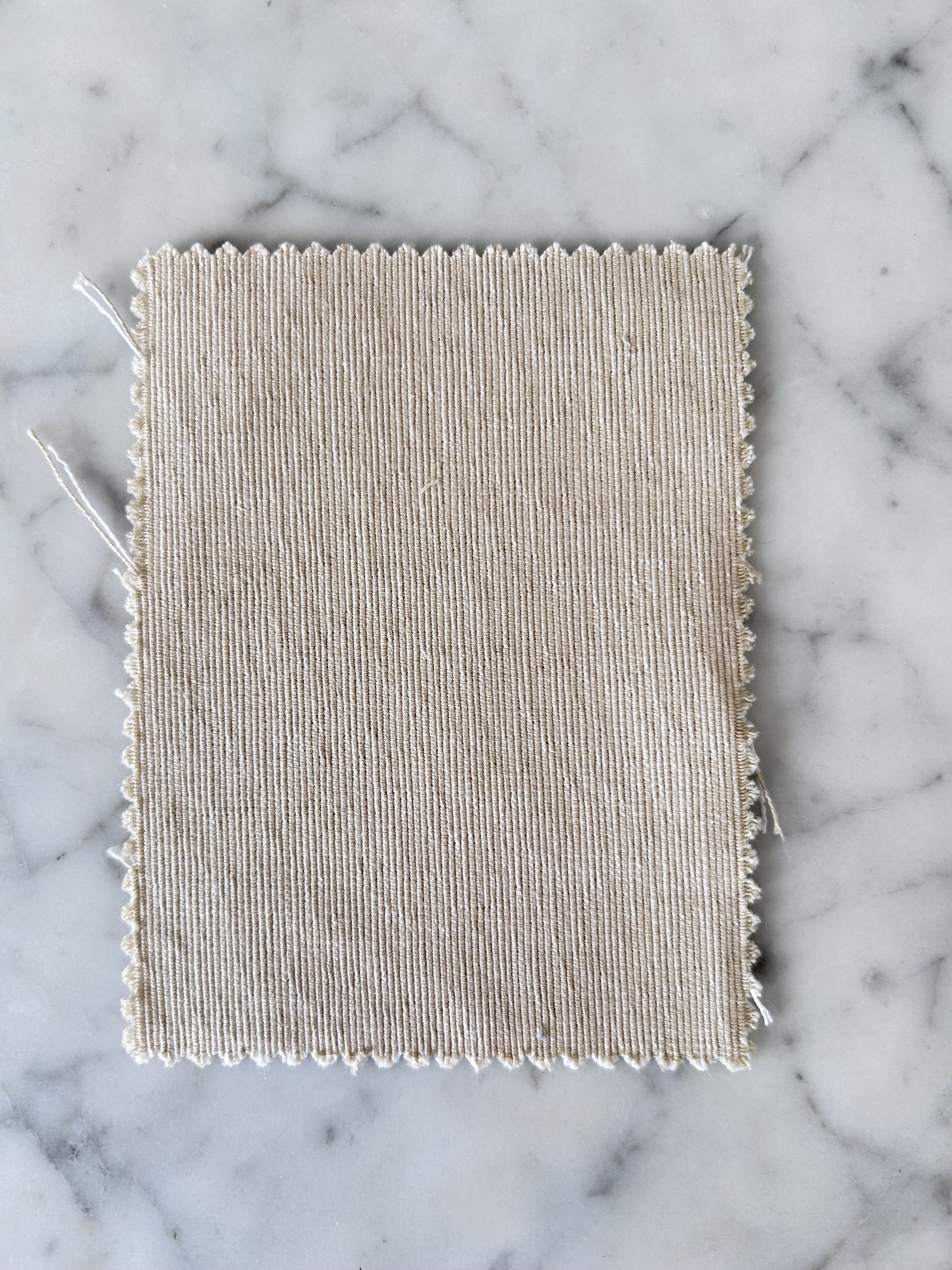 Aspen, Light Beige.  Certification: GOTS, the Global Organic Textile Standard.  Content: 100% organic cotton.  Directionality: Railroaded*.  Weight: 11 oz yd2 / 362 gm m2