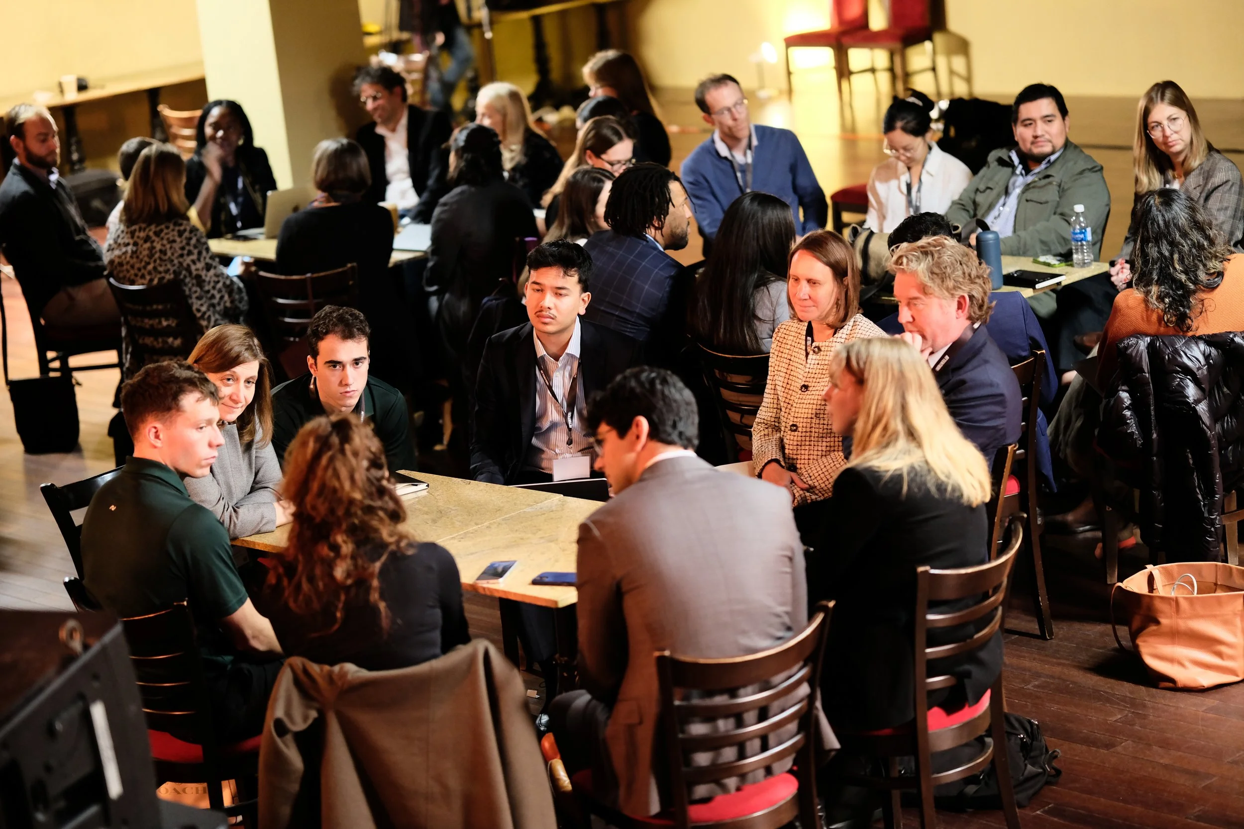 Attendees listen during a roundtable discussion on how young people can flourish online.