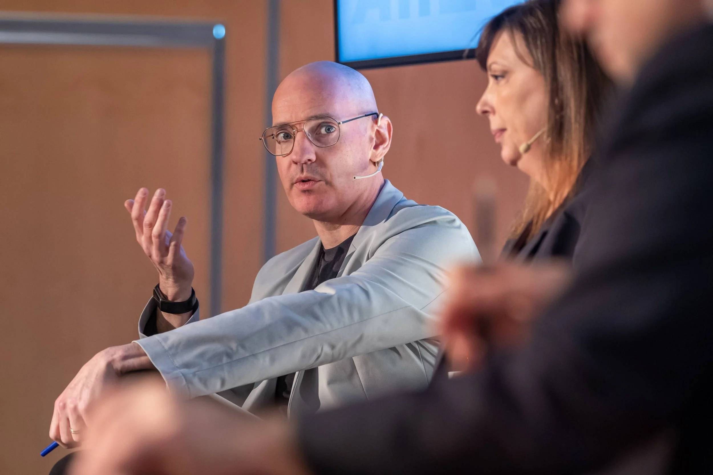 Craig Silverman, journalist, engages with his fellow panelists