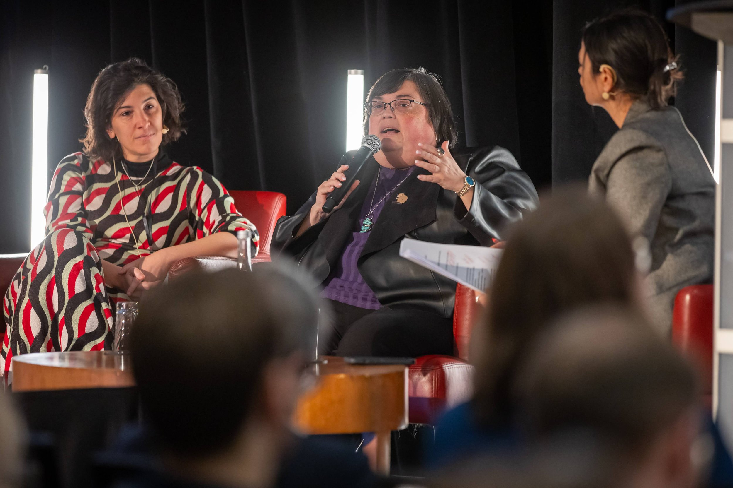 Joan Donovan, Assistant Professor at Boston University, speaks during a live recording of CBC Ideas