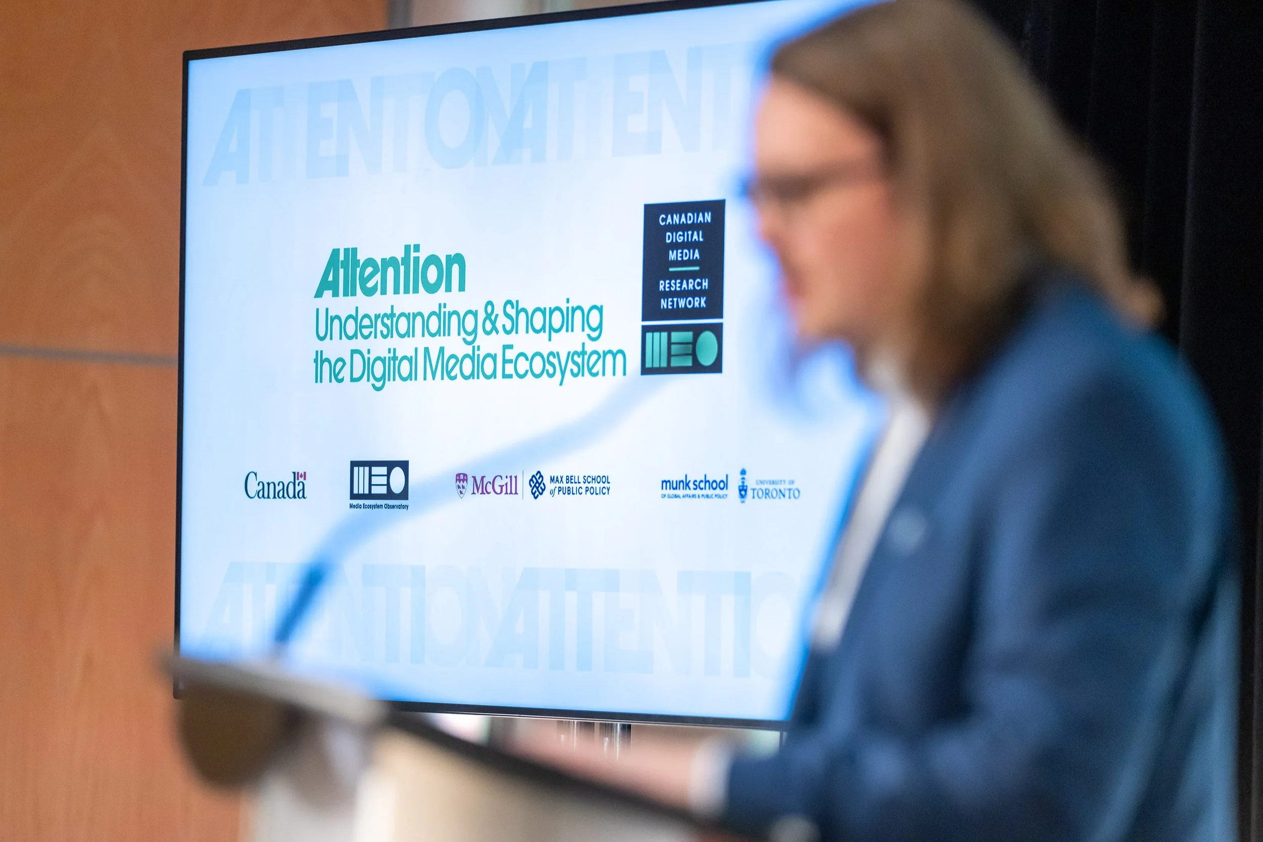 Aengus Bridgman, Director of the Media Ecosystem Observatory, presents 