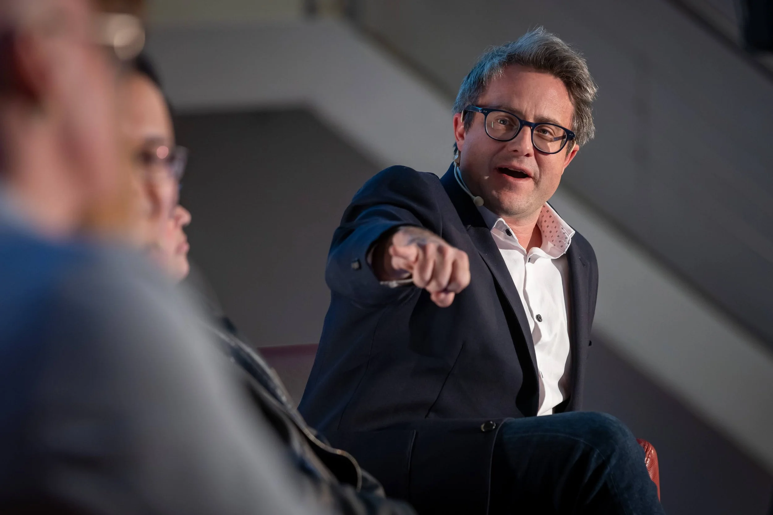 Taylor Owen, Director of the Centre for Media, Technology and Democracy, engages with fellow panelists