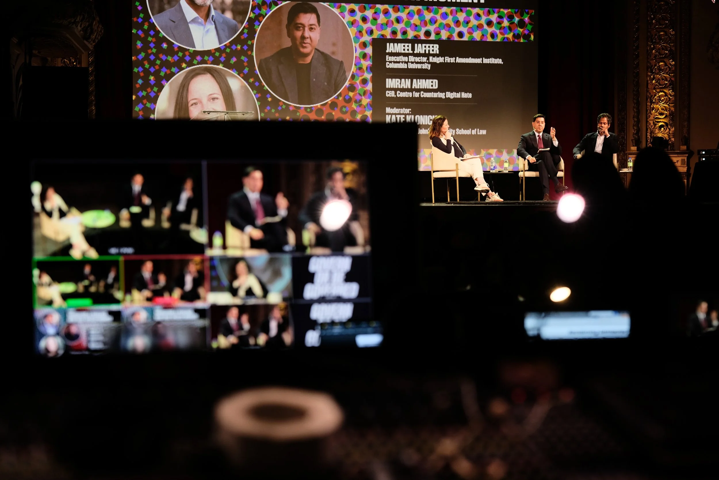 Snapshot of the panel “Navigating a Perilous New Free Speech Moment.”