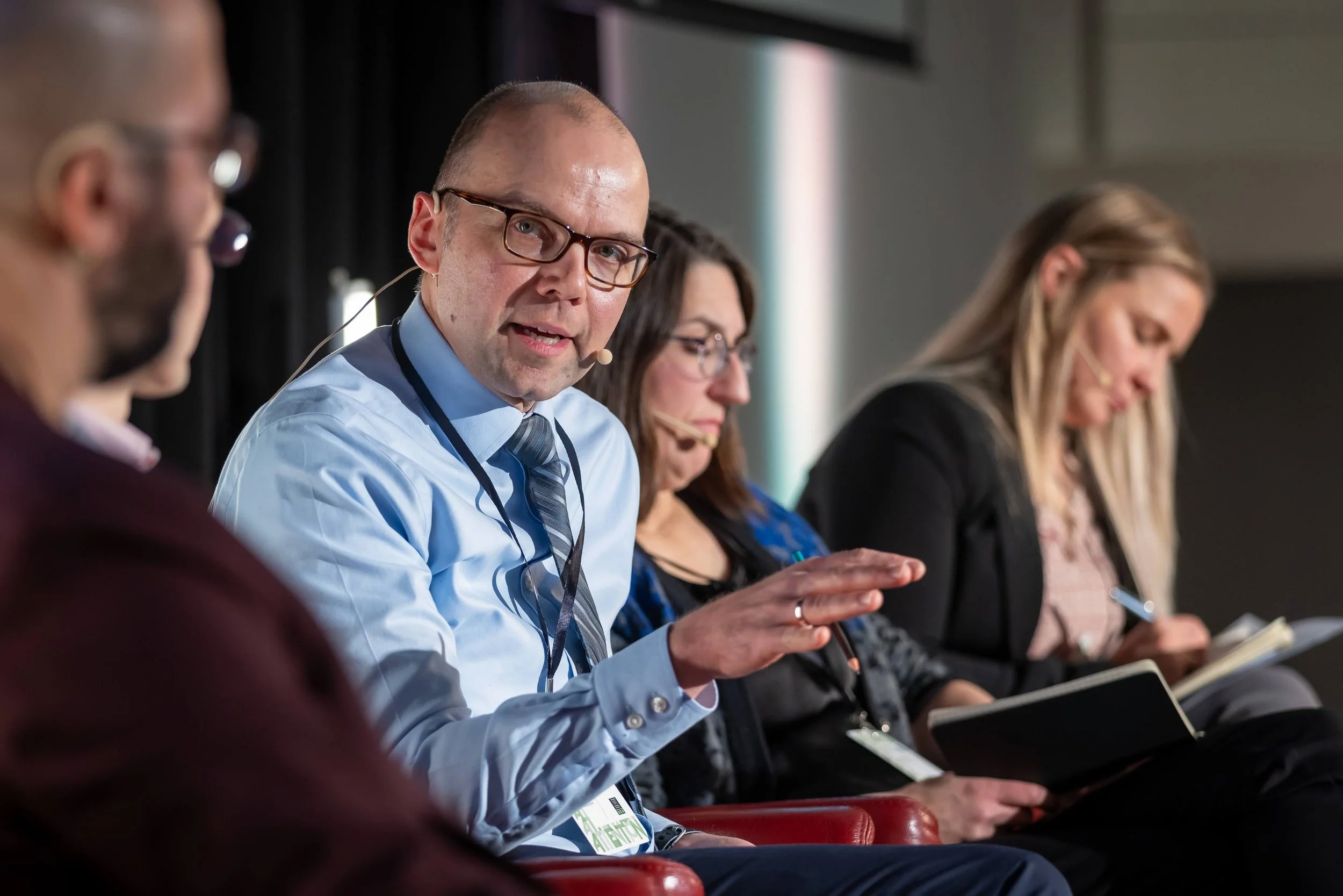 John McAndrews, managing Director of the Digital Society Lab, provide clarification during panel discussion