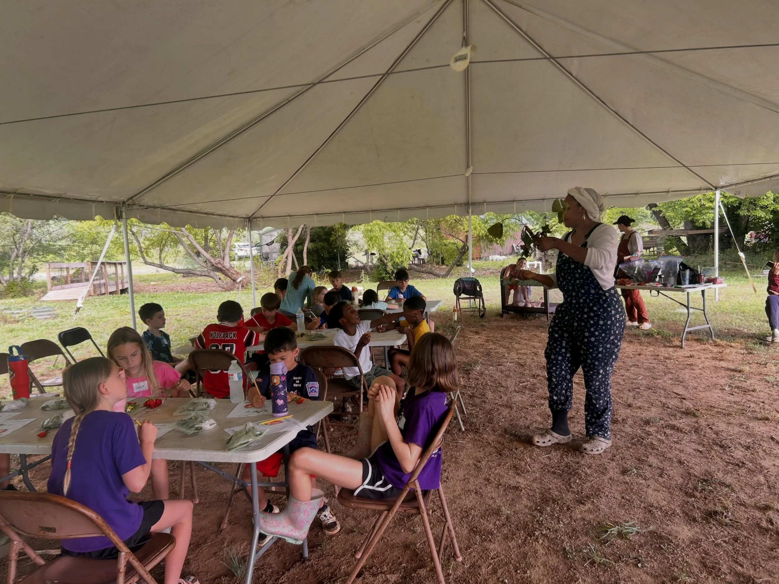 Day 3 of Farm Stewardship Camp! We studied the anatomy of a strawberry and planted some runners in their painted pots for them to take home! We discussed the parable about Jesus&rsquo; being the vine and we are the branches and how apart from Him, we