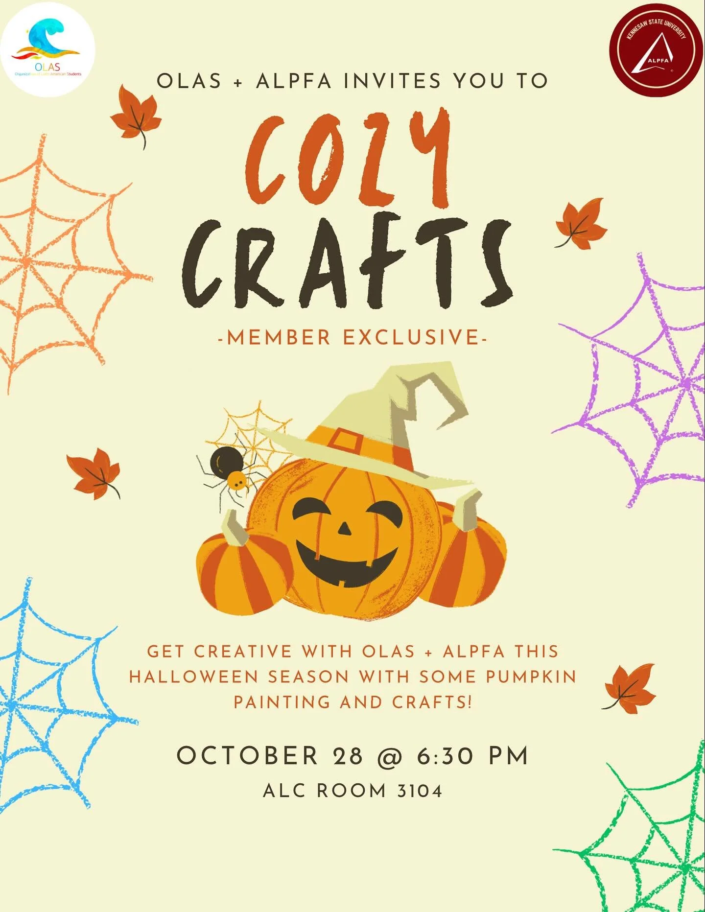 Join ALPFA x OLAS for a cozy Pumpkin Painting Night - a member exclusive event - a perfect mix of creativity, good vibes, and autumn energy 🍂🖌️

🗓️ RSVP by October 26th to save your spot

🔗 https://forms.gle/LdqLWxkKKr6DNVsG8