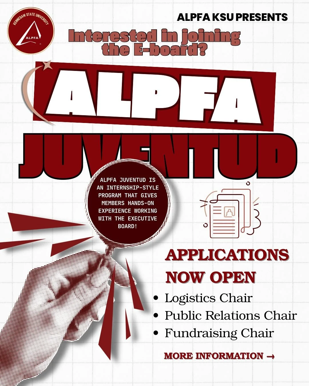 ✨Interested in joining the E-Board? ALPFA Juventud is the perfect opportunity to get directly involved in board-level initiatives and build real leadership skills. Applications close November 28th (Link in bio).