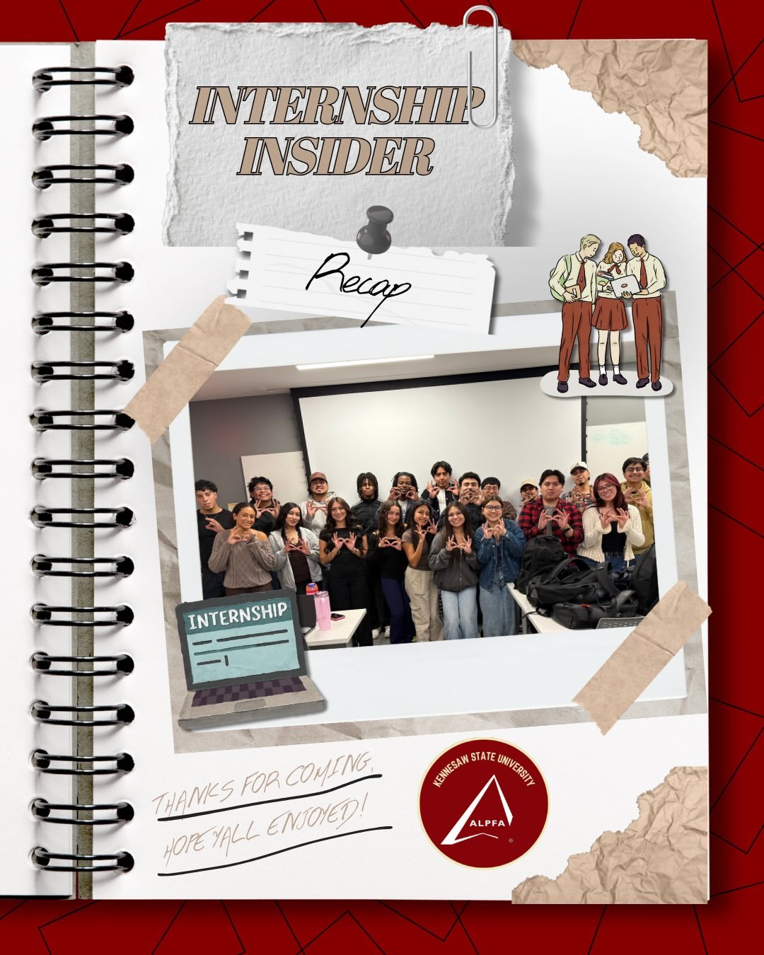 ✨📁Recapping our Internship Insider event! We were able to share insights on what an internship is, how they are valuable to our professional careers, and how to stand out! Thank you to everyone who attended🌟