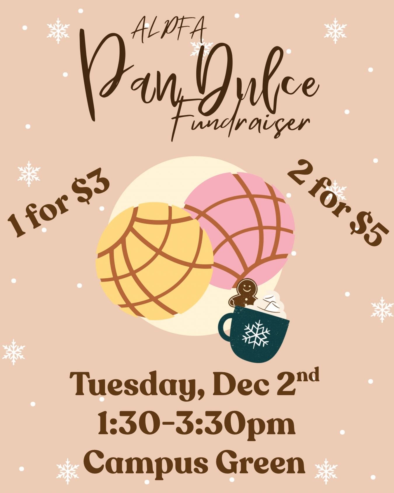 Sweet break between classes? Grab pan dulce + support ALPFA! 🍞✨