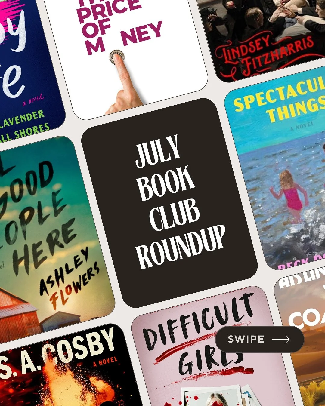 🕵️&zwj;♀️ July Book Clubs Roundup! 📚✨
Apparently, we&rsquo;re all in our mystery era this month &mdash; because most of us picked books involving secrets, murders, or shady characters. I guess summer beach reads now come with a side of whodunit?! ?