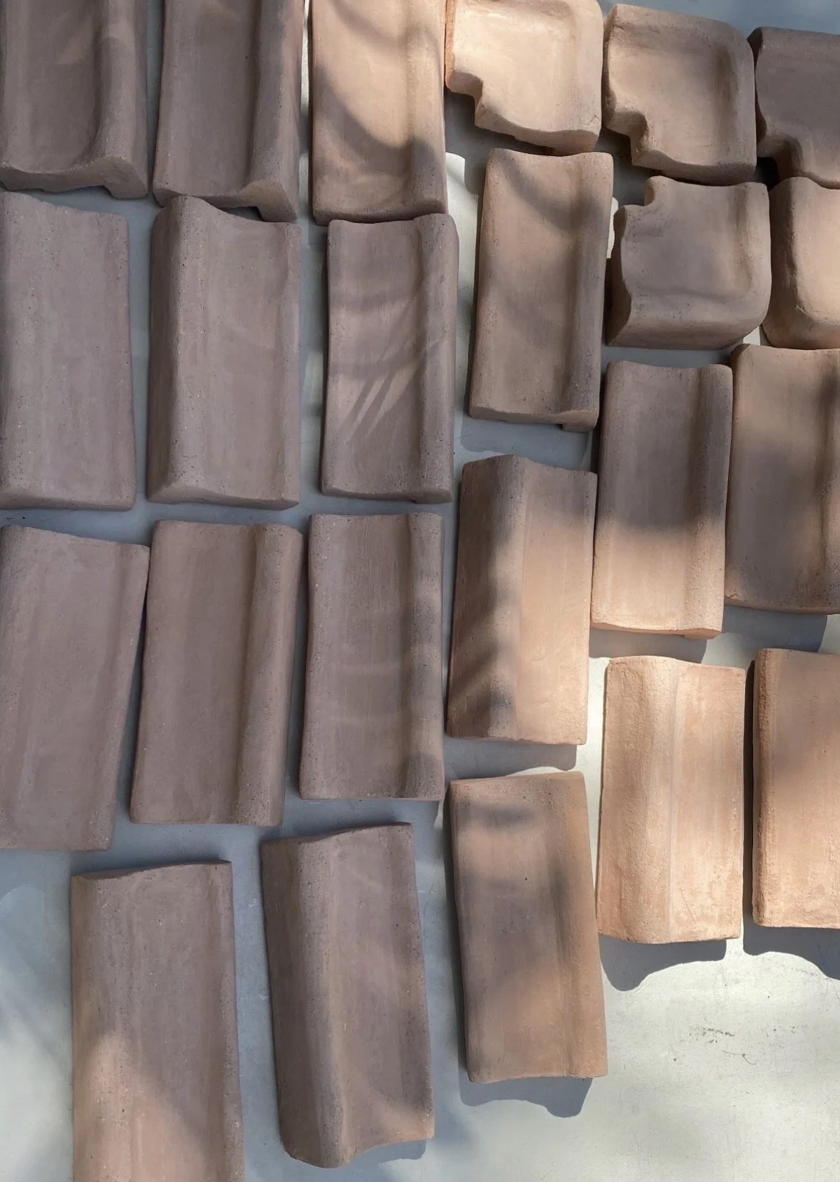 Custom Production:  Hand shaped tile mirror frame