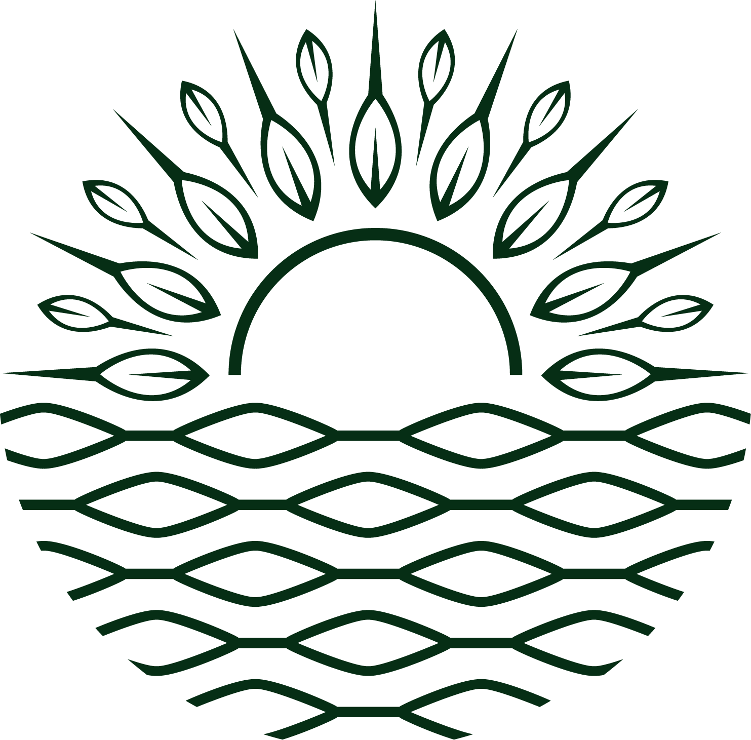 Kerri Waymans logo, a sun and water.