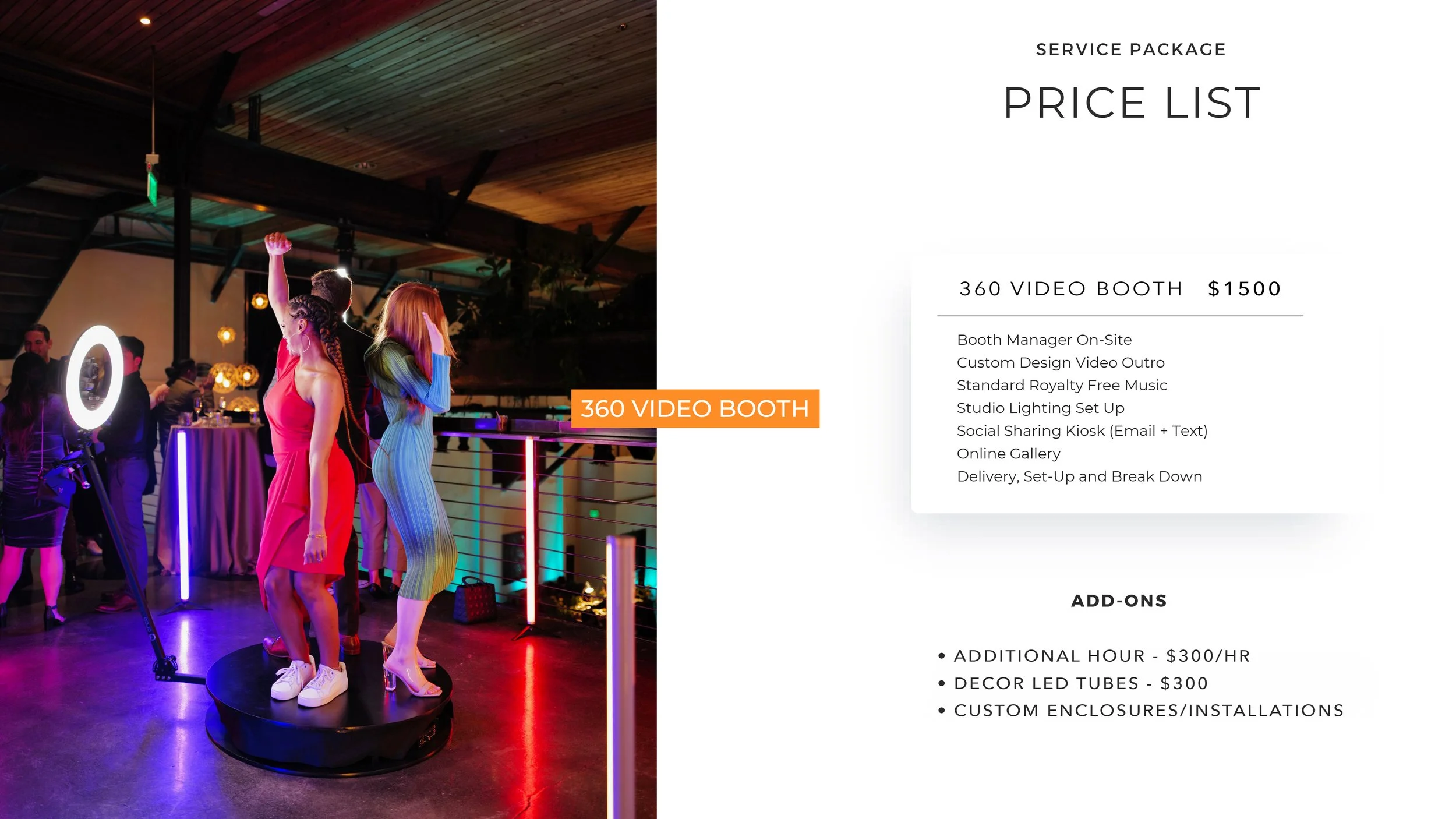 360 video booth package