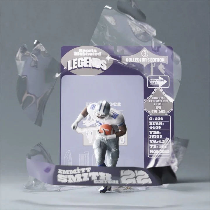 More digital action figures 

@emmittsmith22 for @sportsillustrated and @oneofnft 
With my boys @seriouslyfun.studio 
@paul.h.um on the package design