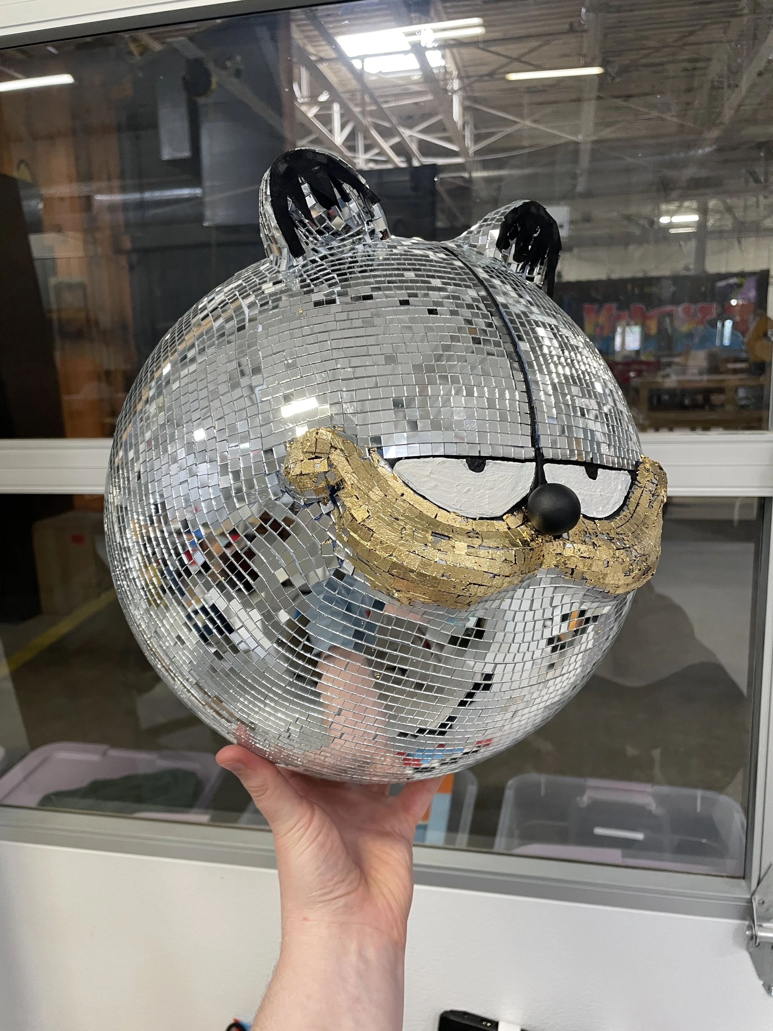 Foam/paper mache Disco Garfield: the Great Garfield Art Show