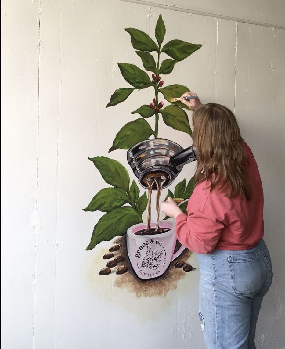 Mural WIP | Grace & Co coffee shop