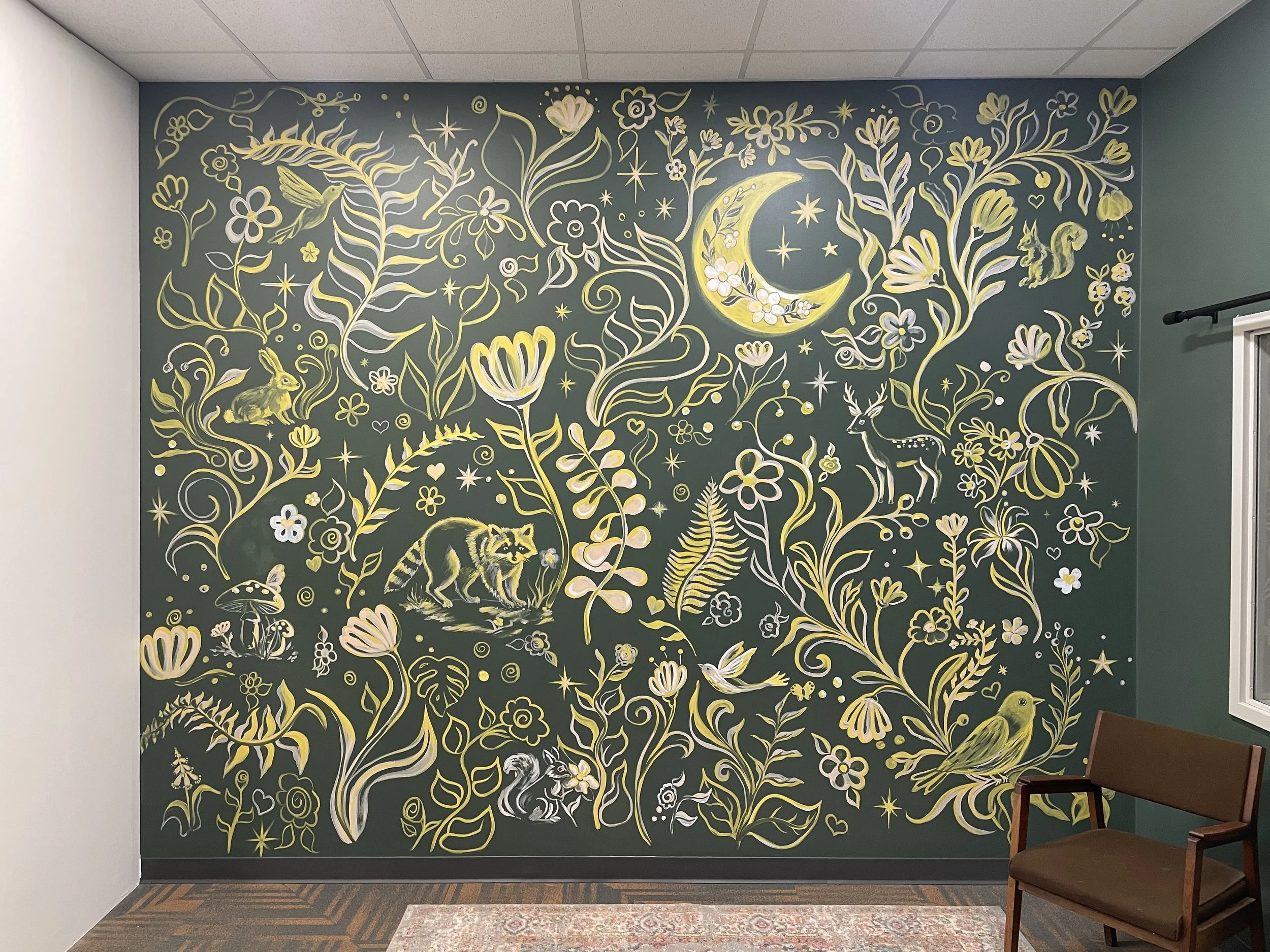 Wildlife Whimsical Mural 10'x14'