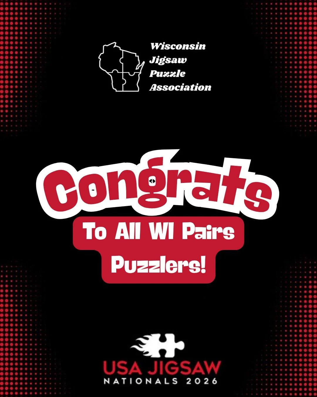 Second day of Nationals is done! Check out all the puzzlers from WI!
Everyone did great and excited to watch finals all day tomorrow!

Congrats to those advancing to finals -
Melissa &amp; Kyle Germait
Dakota Scully &amp; Kayli Bodway
Liza Weaver &am