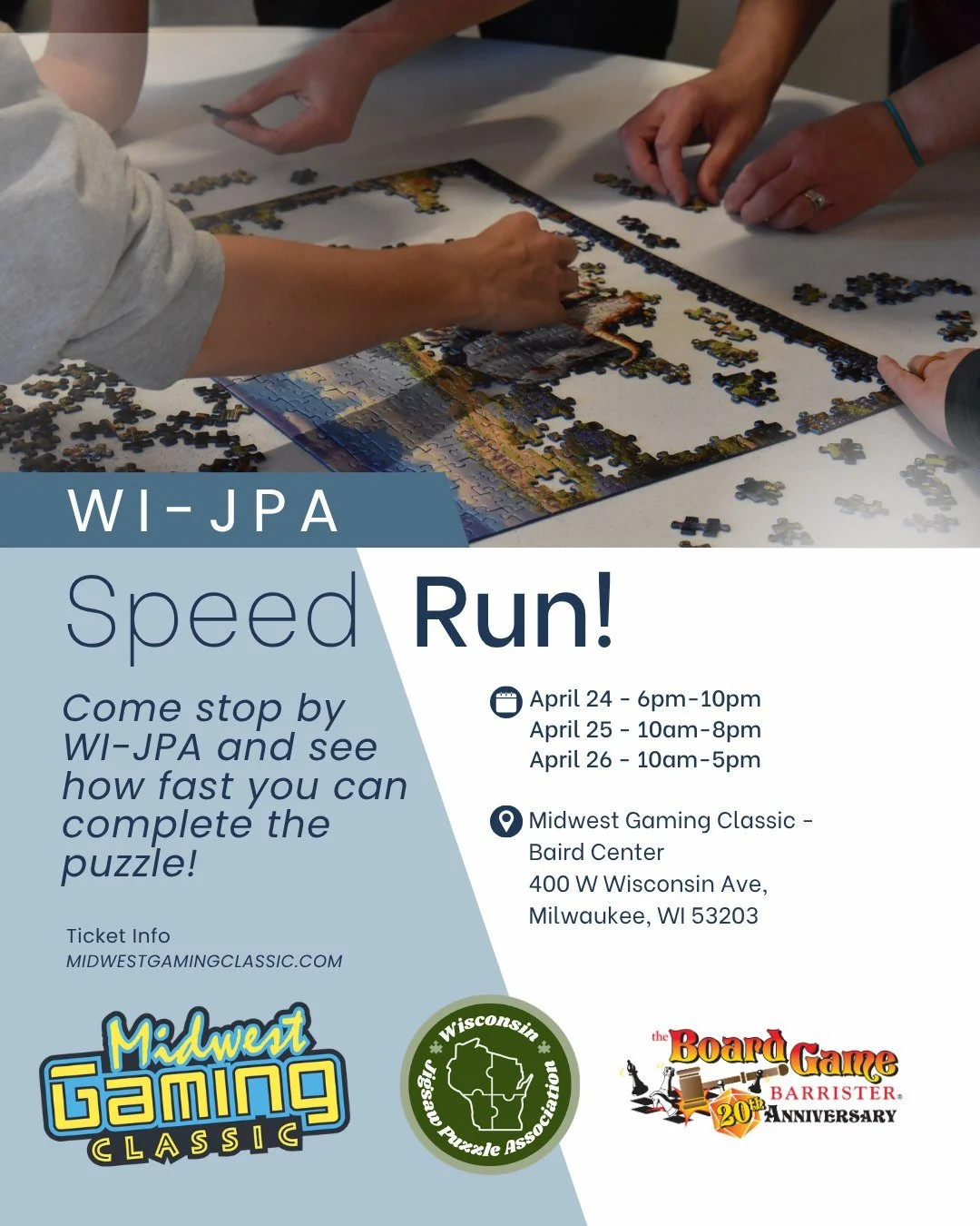 Come join us all weekend long @midwest_gaming_classic! We will be hosting speed runs as well as having casual puzzling and puzzle chess! Test your speed by yourself, with a friend or a team of 3-4 people on 3 separate puzzles! 

Thank you @bgbarriste