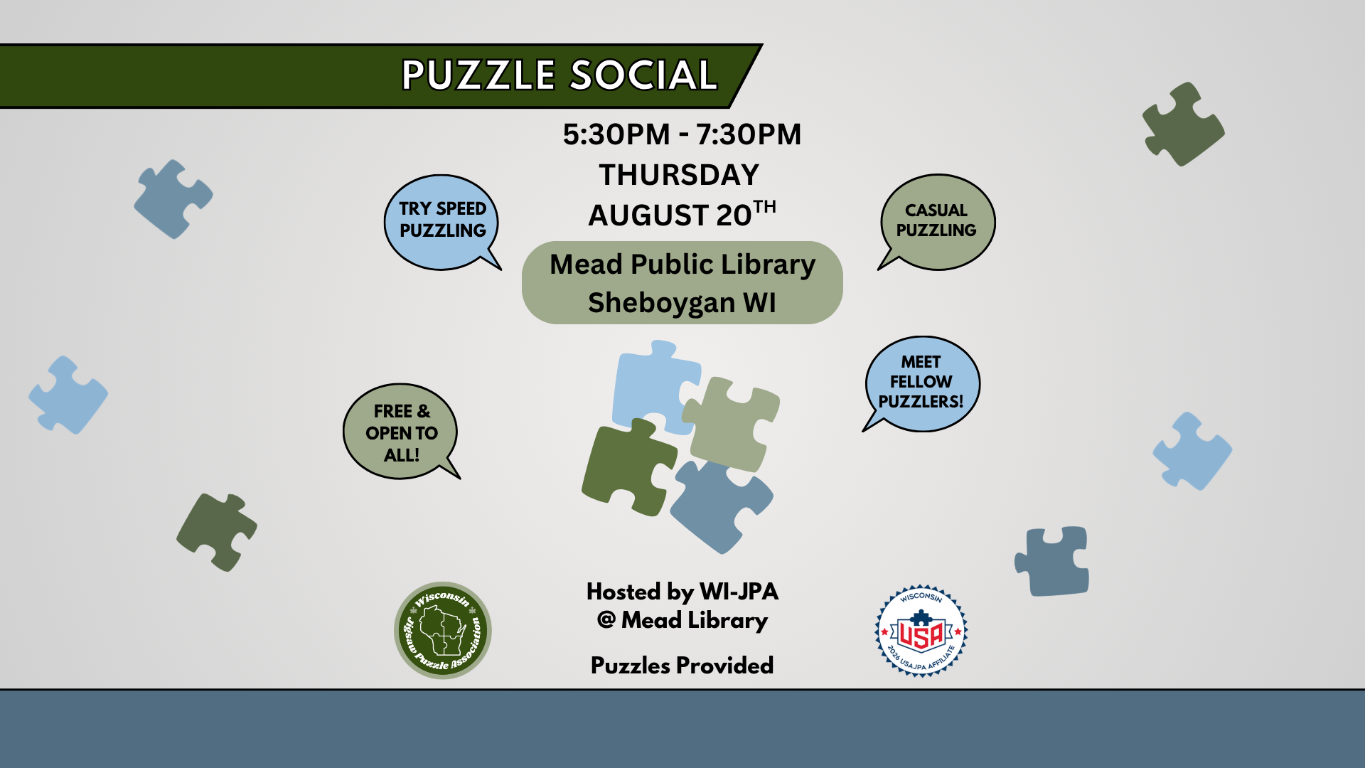 Puzzle Social - Sheboygan August