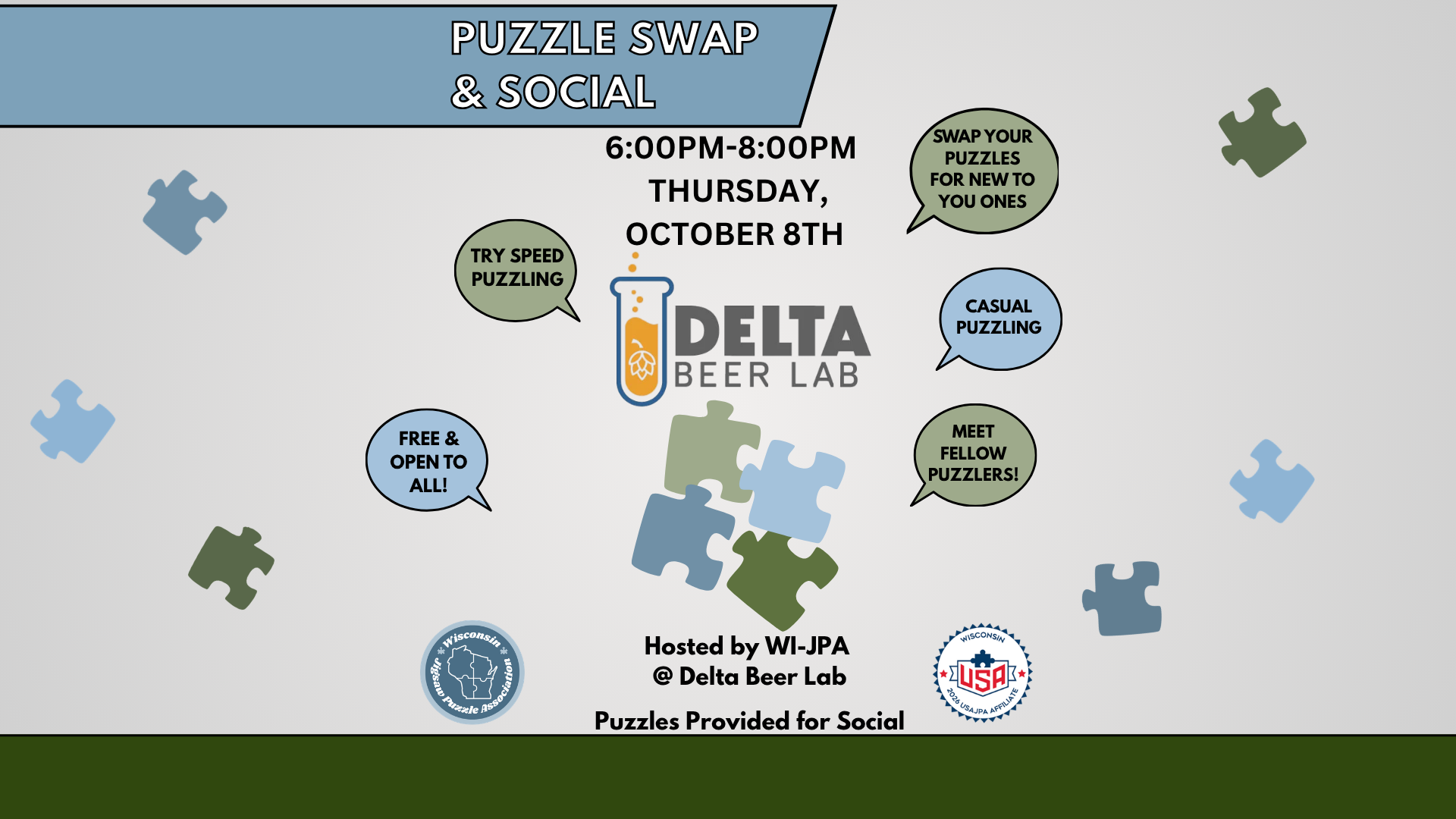 Puzzle Swap &amp; Social - Fitchburg October - NEW VENUE