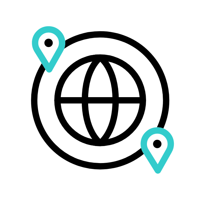 Globe icon with location markers