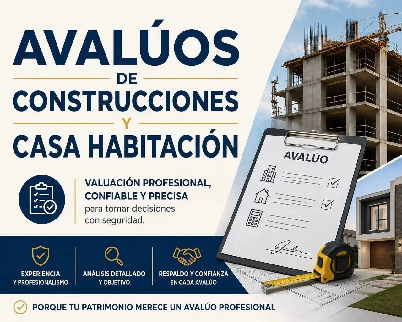 ●	AVALÚOS DE CONSTRUCCIONES Y CASA HABITACION