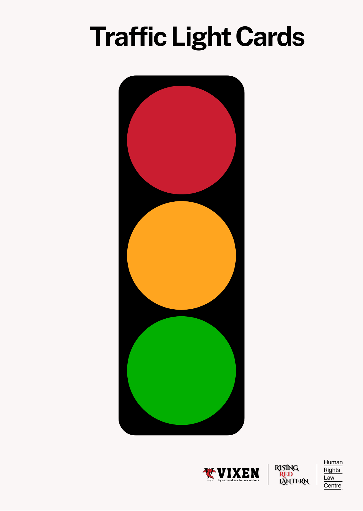 Traffic Light Cards + Instructions