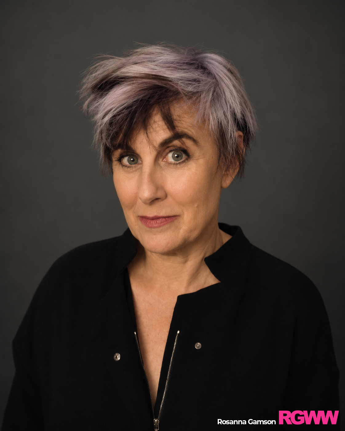Rosanna Gamson, RGWW artistic director, looking toward the camera.
