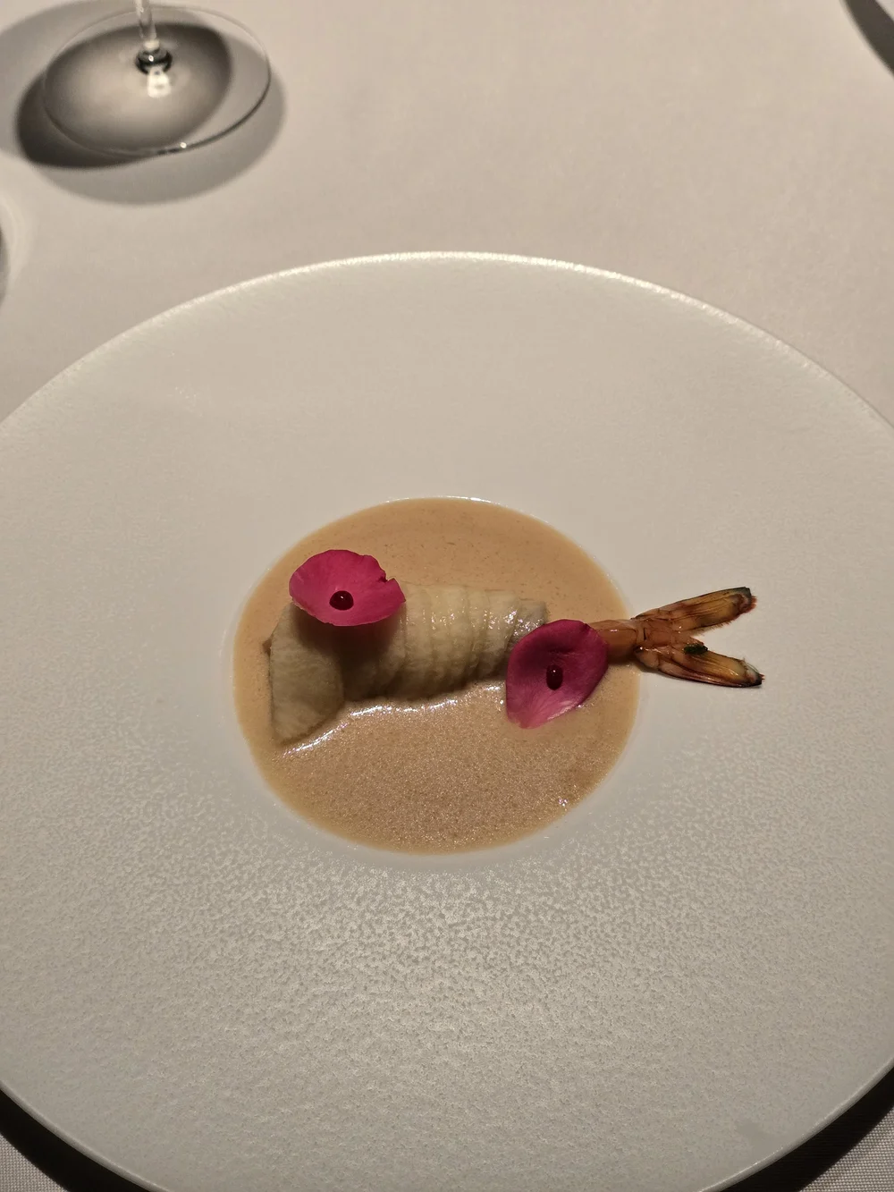 Prawn and peach