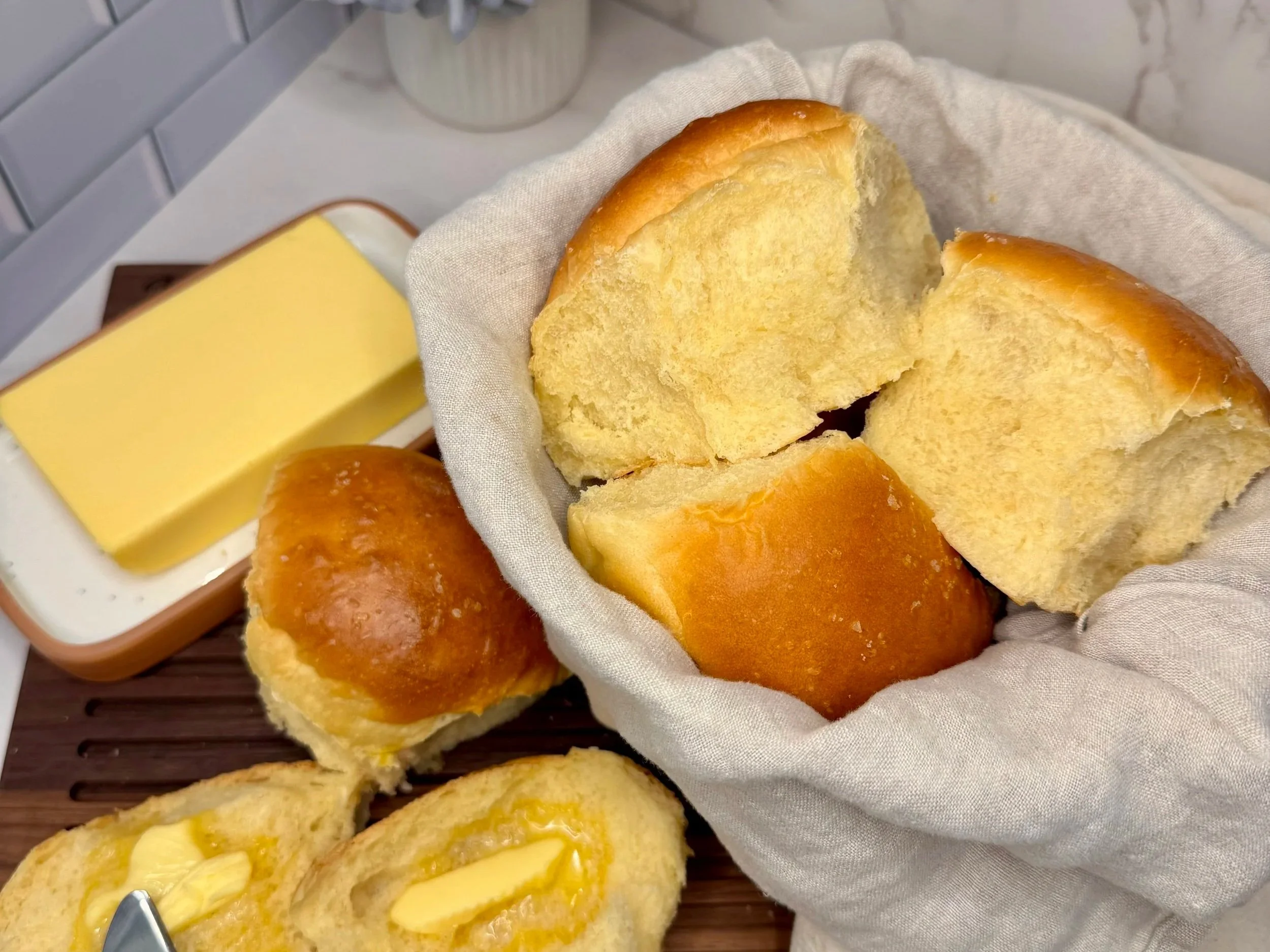 Soft Sourdough Dinner Rolls