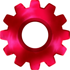 Decorative red gear
