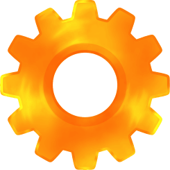 Decorative gold gear