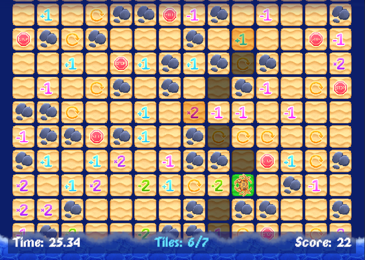 Ending on special tiles multiple times in a row leads to a longer move, and a higher point multiplier 
