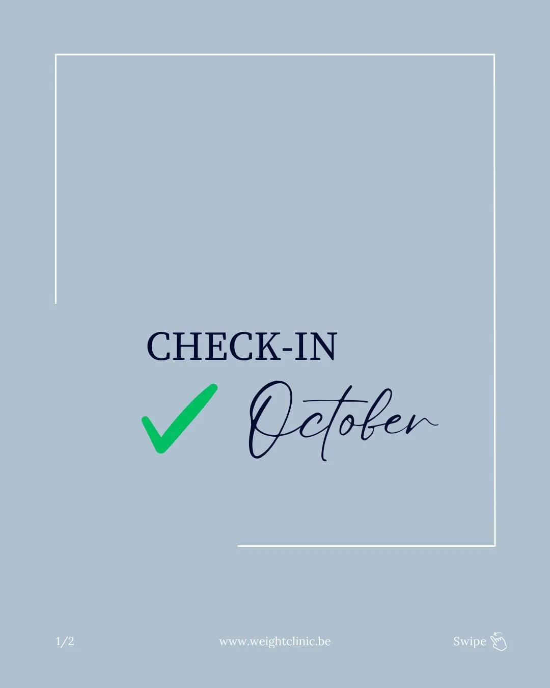 Oktober luidt zich in met deze check-in. Met volgende vragen kan je september onder de loep nemen en een doel stellen voor volgende maand. Wij juichen jullie toe! 

Vragen over onze begeleidingen? Dan kan je ons steeds bereiken via ons mailadres: wei