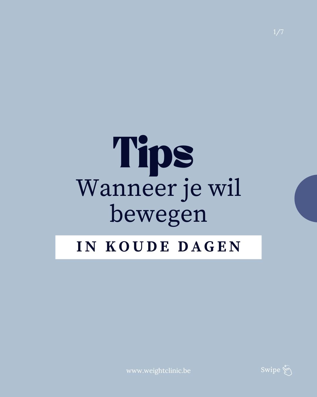 Omdat het voelbaar frisser aan het worden is, geven we een paar tips om te sporten tijdens koude (of heel koude) dagen🥶. Swipe om ze te ontdekken of sla op om ze erbij te kunnen nemen bij nog koudere temperaturen. 
Wat is jullie ultieme sporttip tij