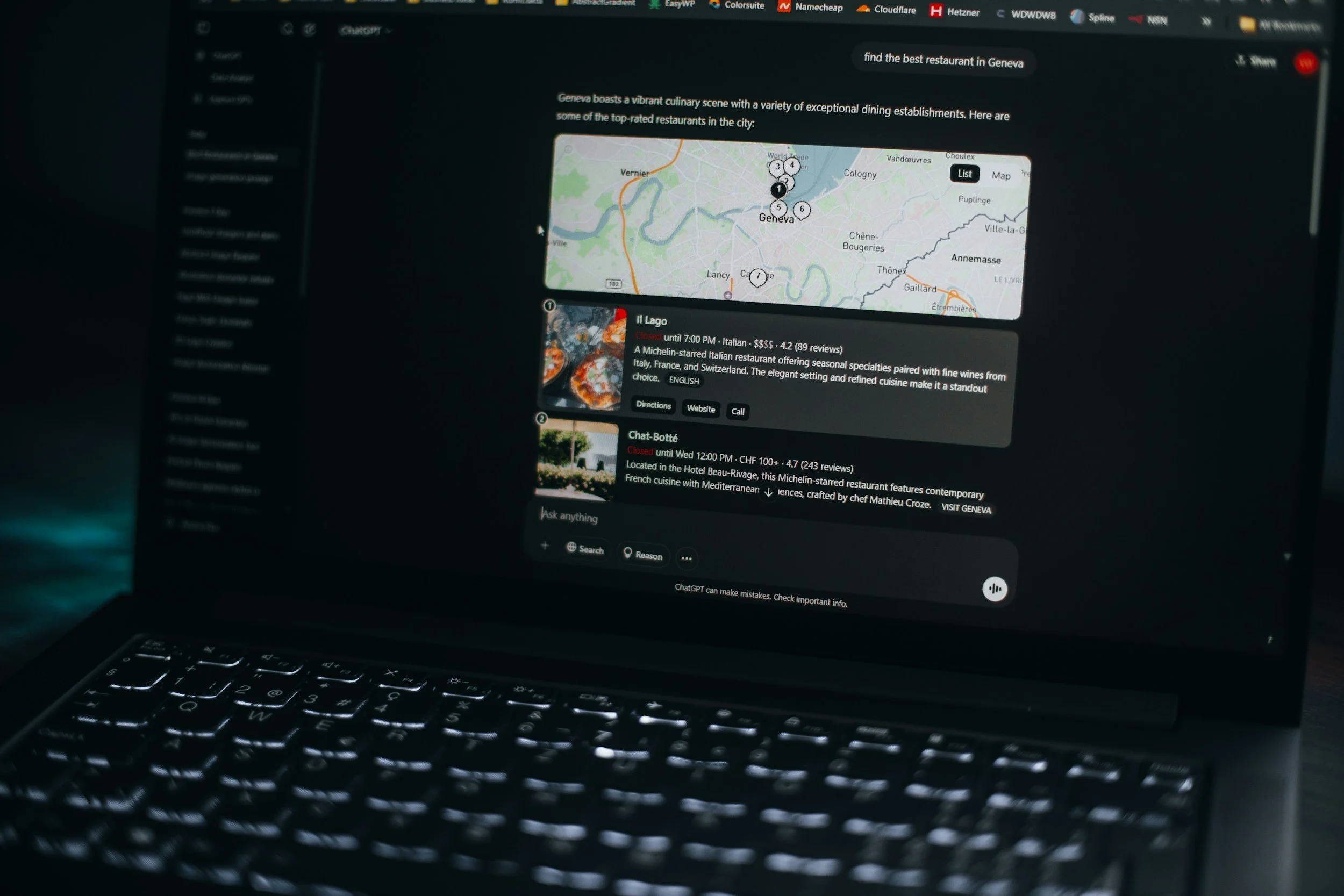 AI-powered search results displayed on a laptop, illustrating how answer engine optimization is transforming traditional SEO strategy.
