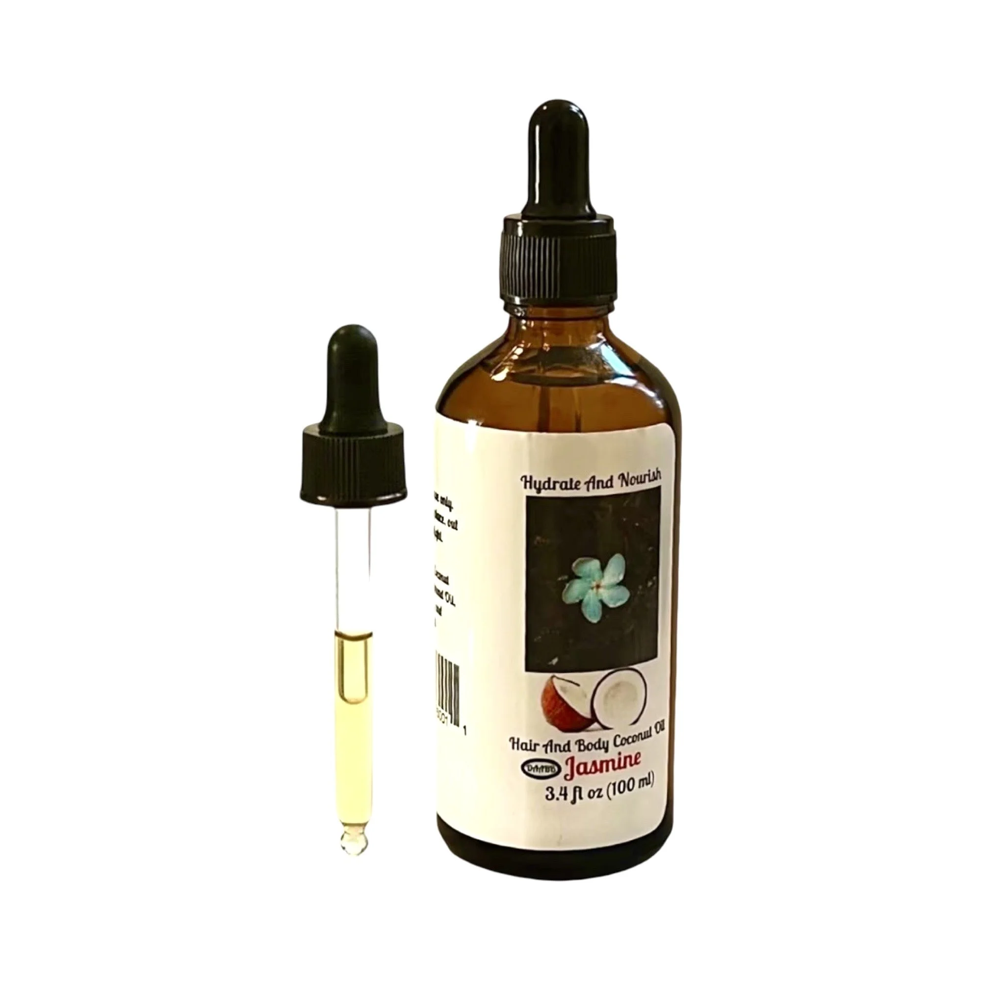 Jasmine Scent Coconut Body Oil For Hair and Skin