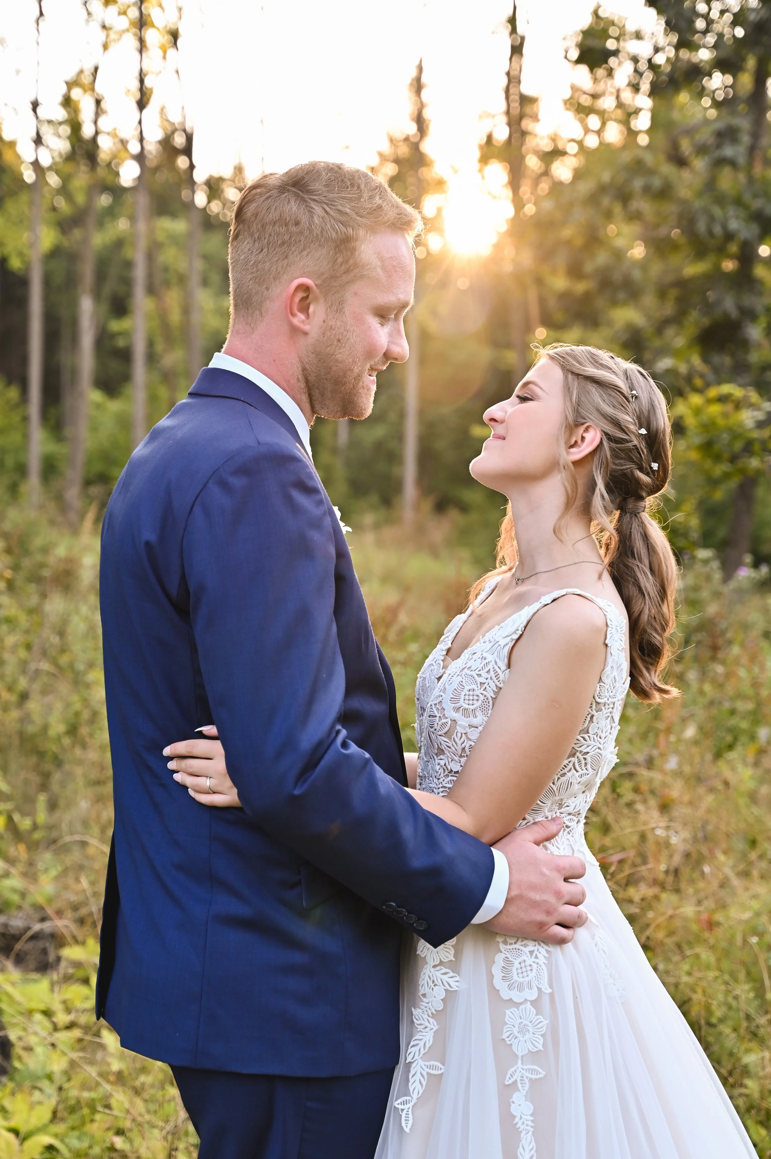 Západ slunce svatební fotografie