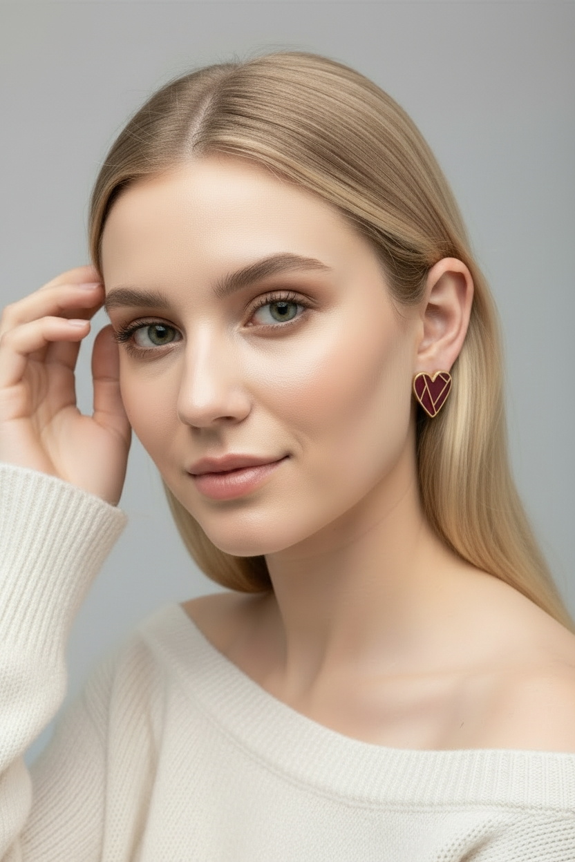 Pure Heart Studs (Wine)