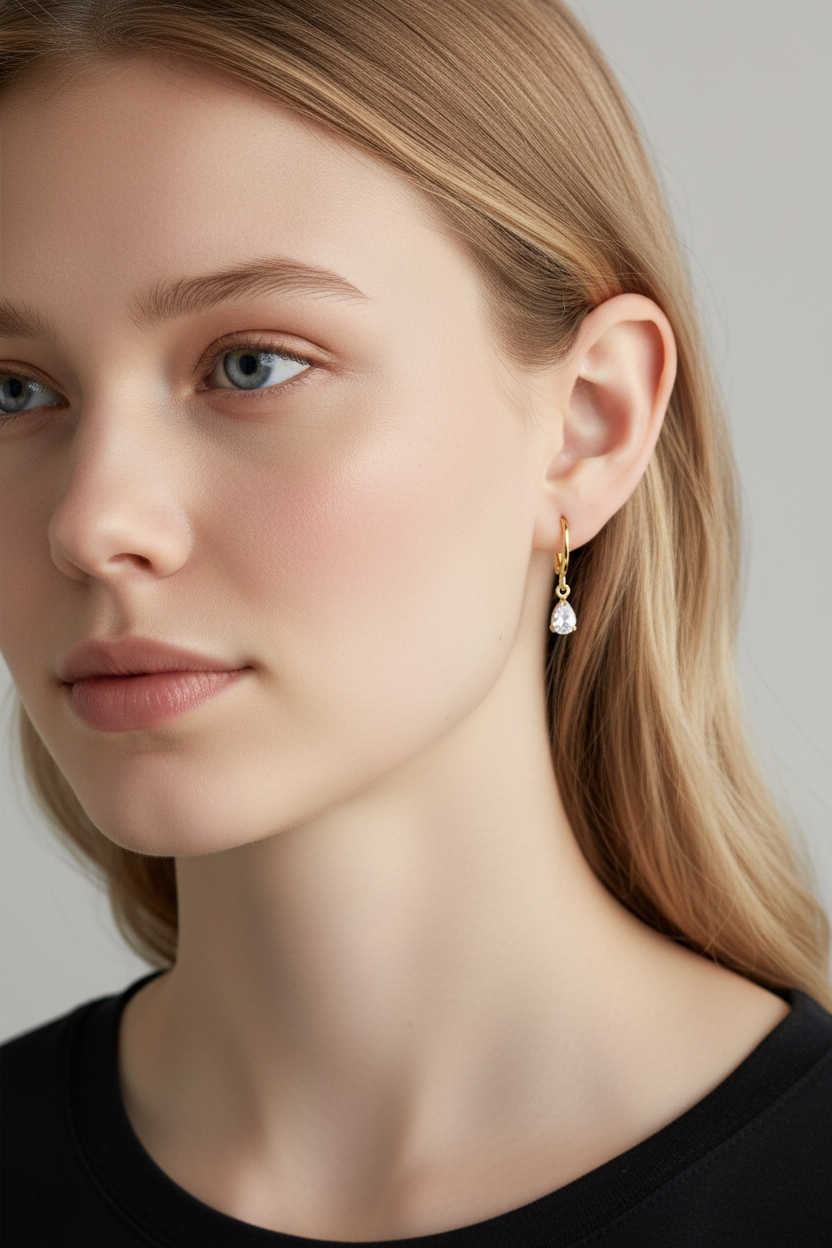 Dainty Water Droplet Hoops