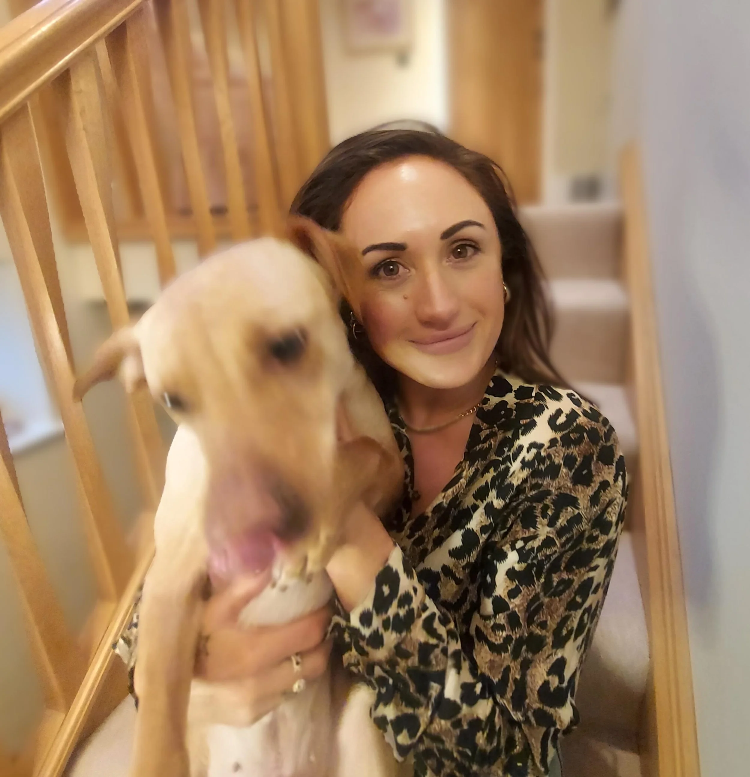 Harriet the coach and Watson her dog