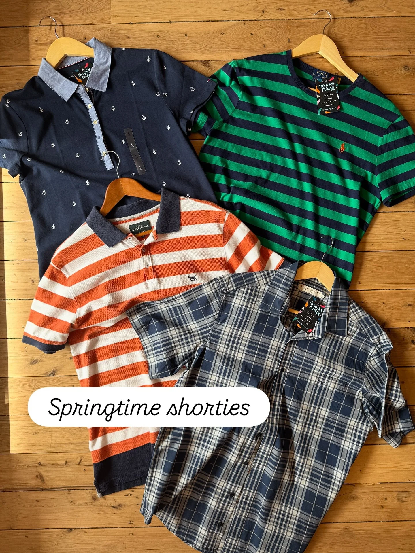 Short sleeve men&rsquo;s shirts of every variety are in stock ready for sunny days and balmy nights! Brands include RM Williams, Ralph Lauren, Tommy Hilfiger, Calvin Klein, Rodd &amp; Gunn and Lacoste. Drop in and grab a dapper deal!