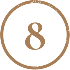 Number 8 enclosed in a circle