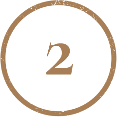 Number 2 inside a brown circle on white background