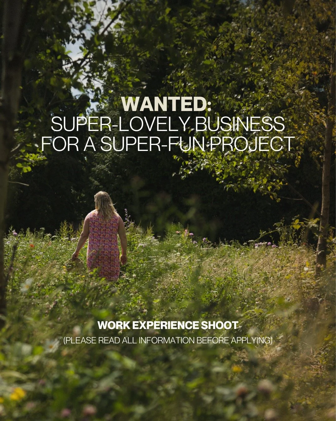 In February, I&rsquo;ll be joined by a work experience student - and I&rsquo;m looking for one lovely, understanding local business owner to take part in a real shoot day with us.

This day is about teaching, learning and experiencing how creative wo