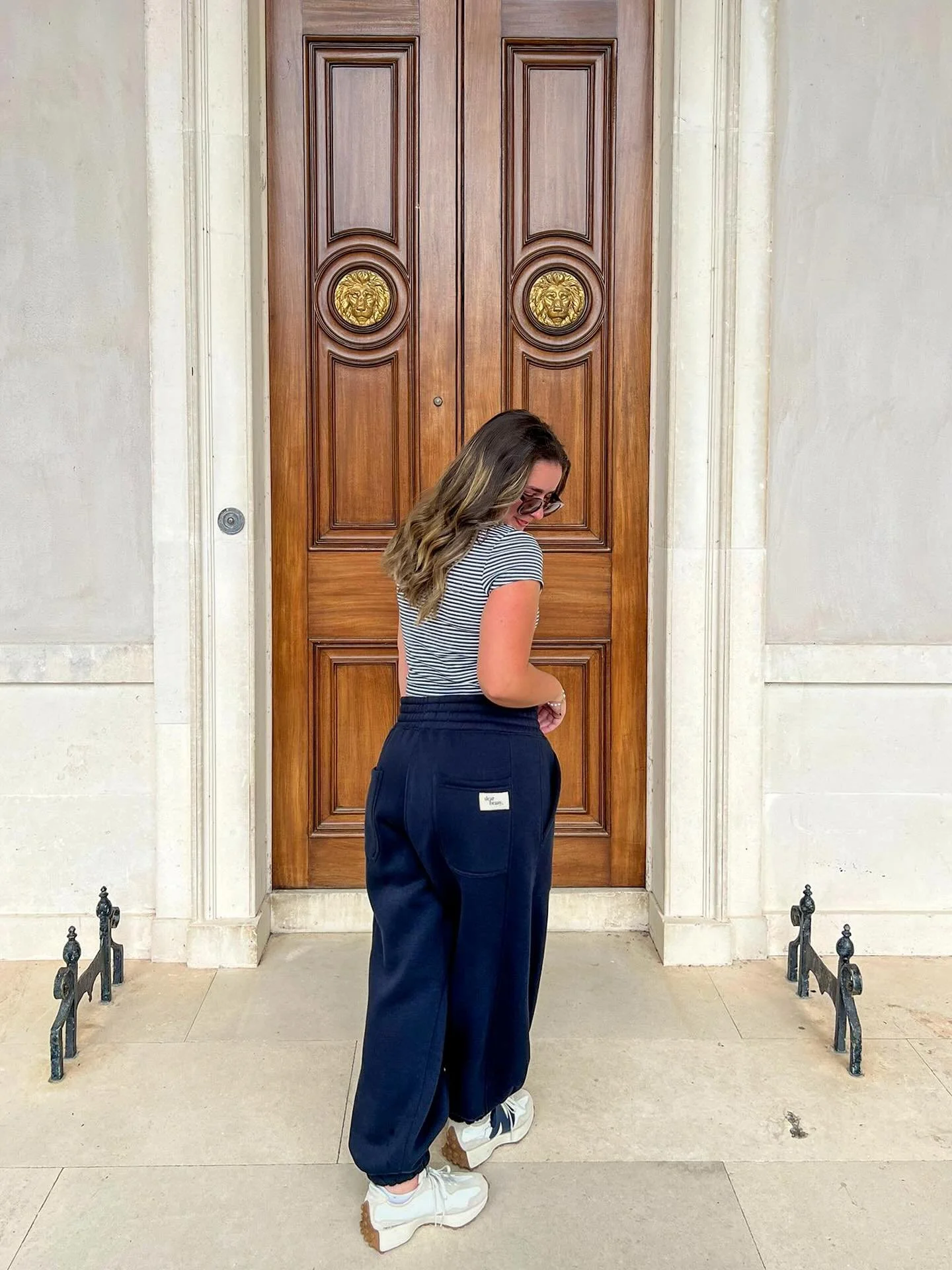 GORGEOUS weez wearing our bestselling navy joggers 🩵

shop via our website: www.dearbeany.com