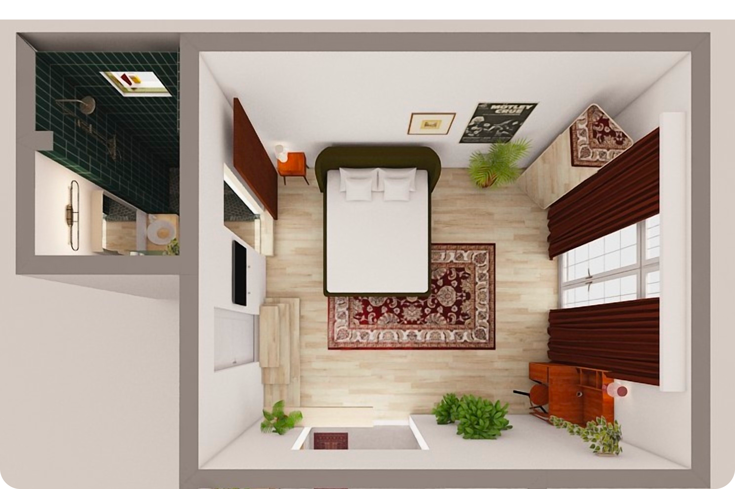 GLEN DEN REMODEL: Interior design, 3D model and spacial design by Mia James.