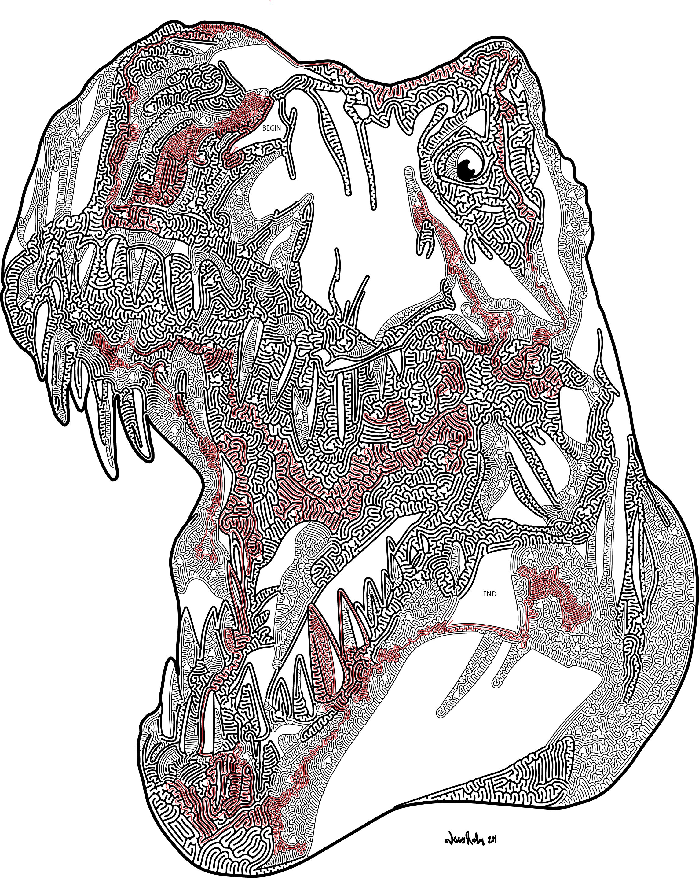 T.rex Head SketchMaze Answer