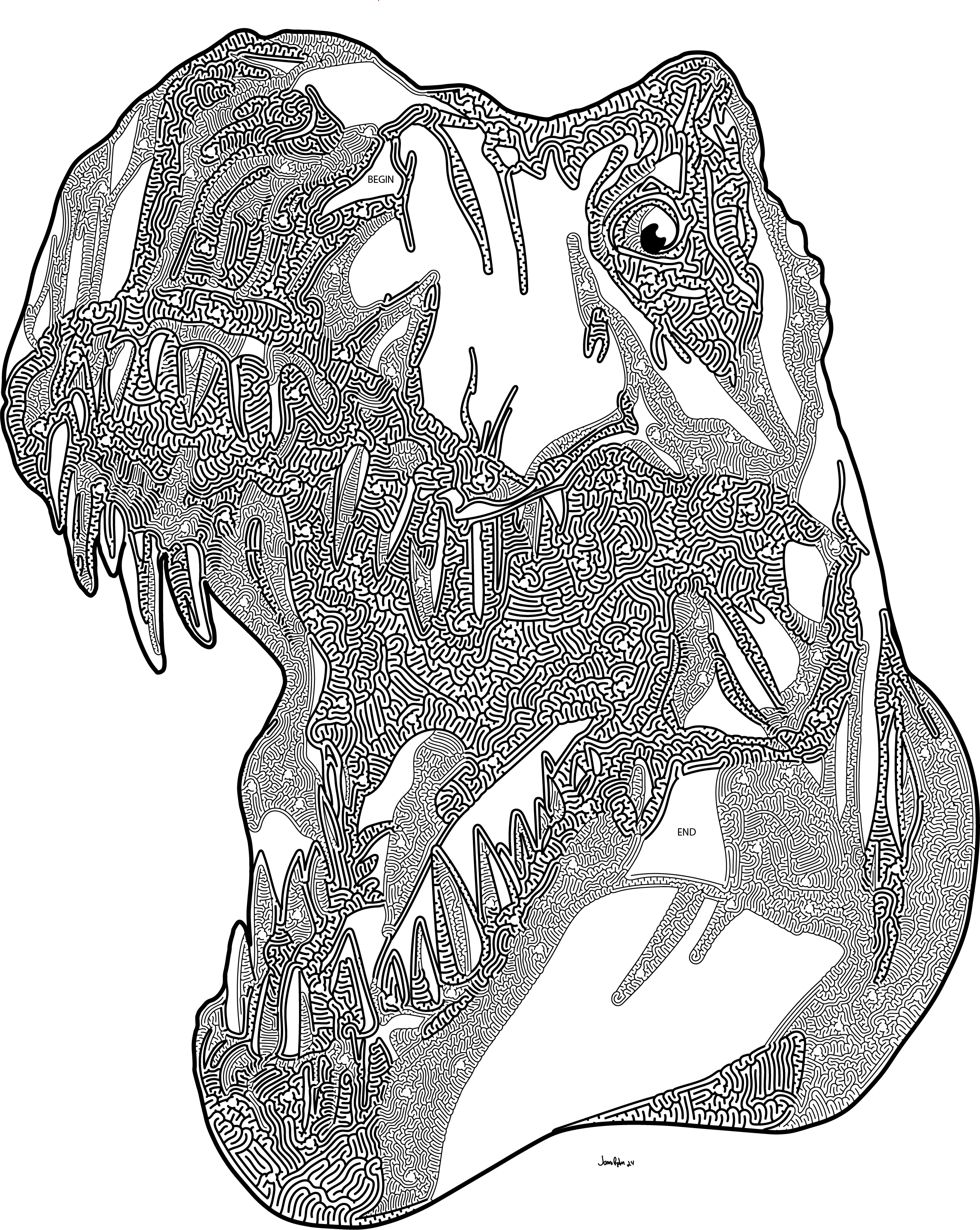 T.rex Head SketchMaze